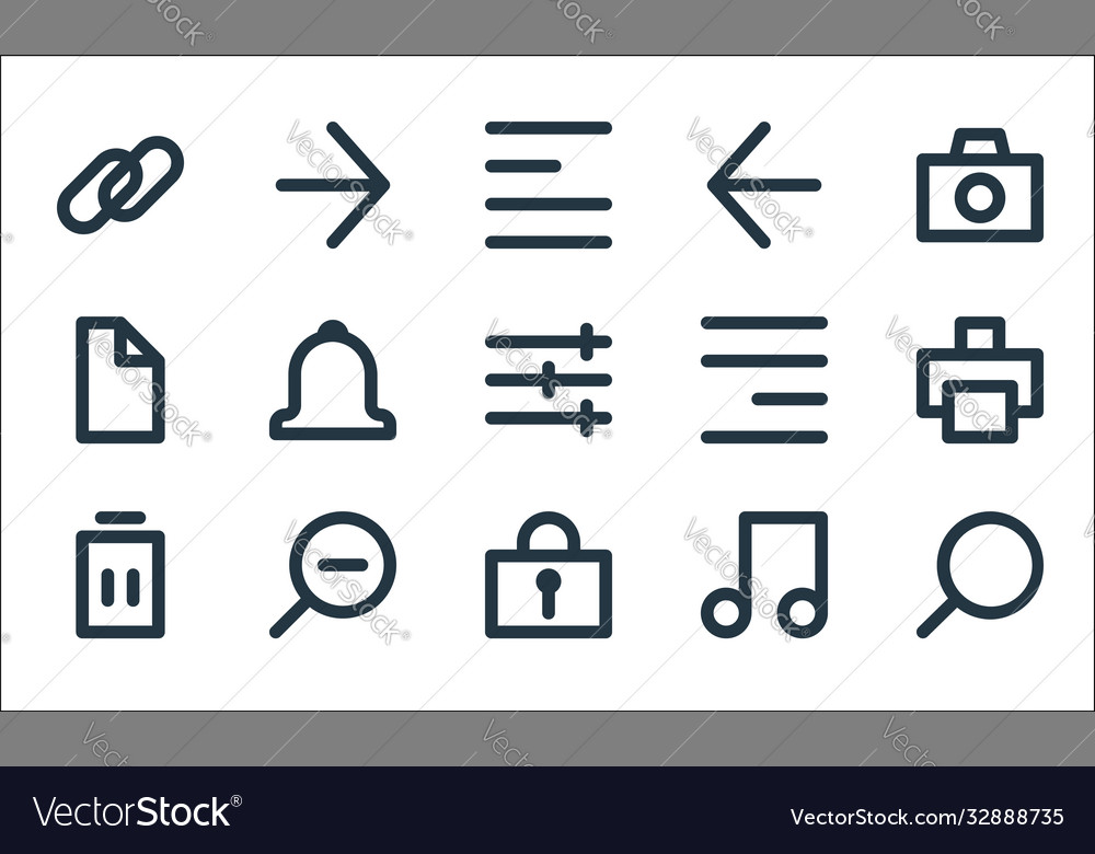 User interface line icons linear set quality vector image User interface line icons linear set quality