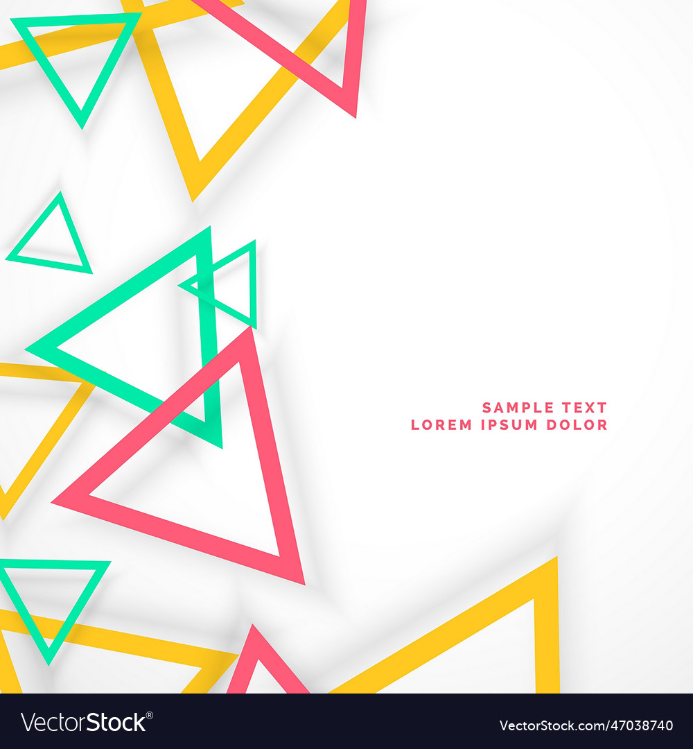 Abstract colorful triangles with shadow