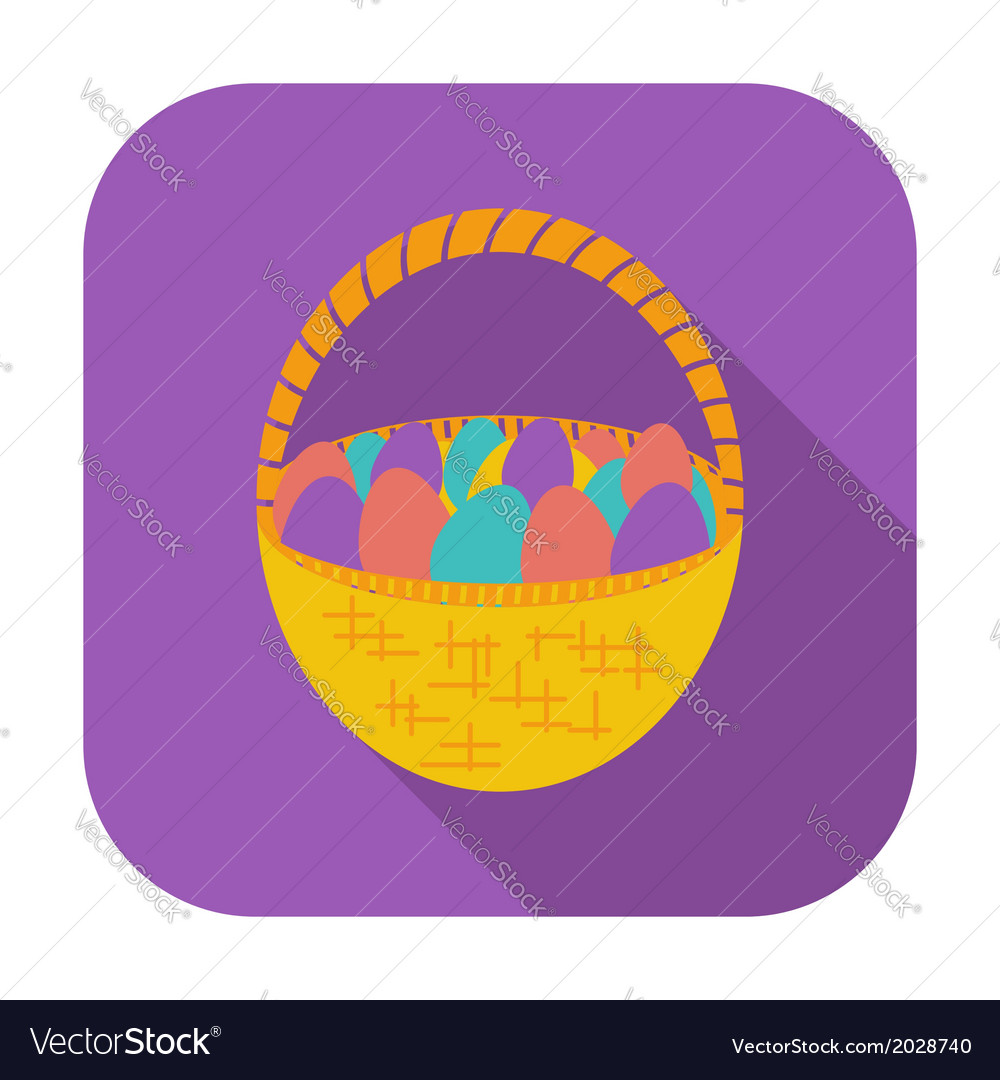 Basket of eggs single icon Royalty Free Vector Image