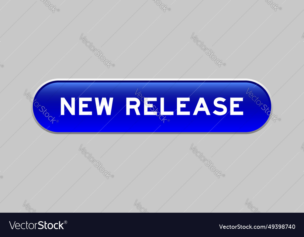 Blue color capsule shape button with word new vector image Blue color capsule shape button with word new