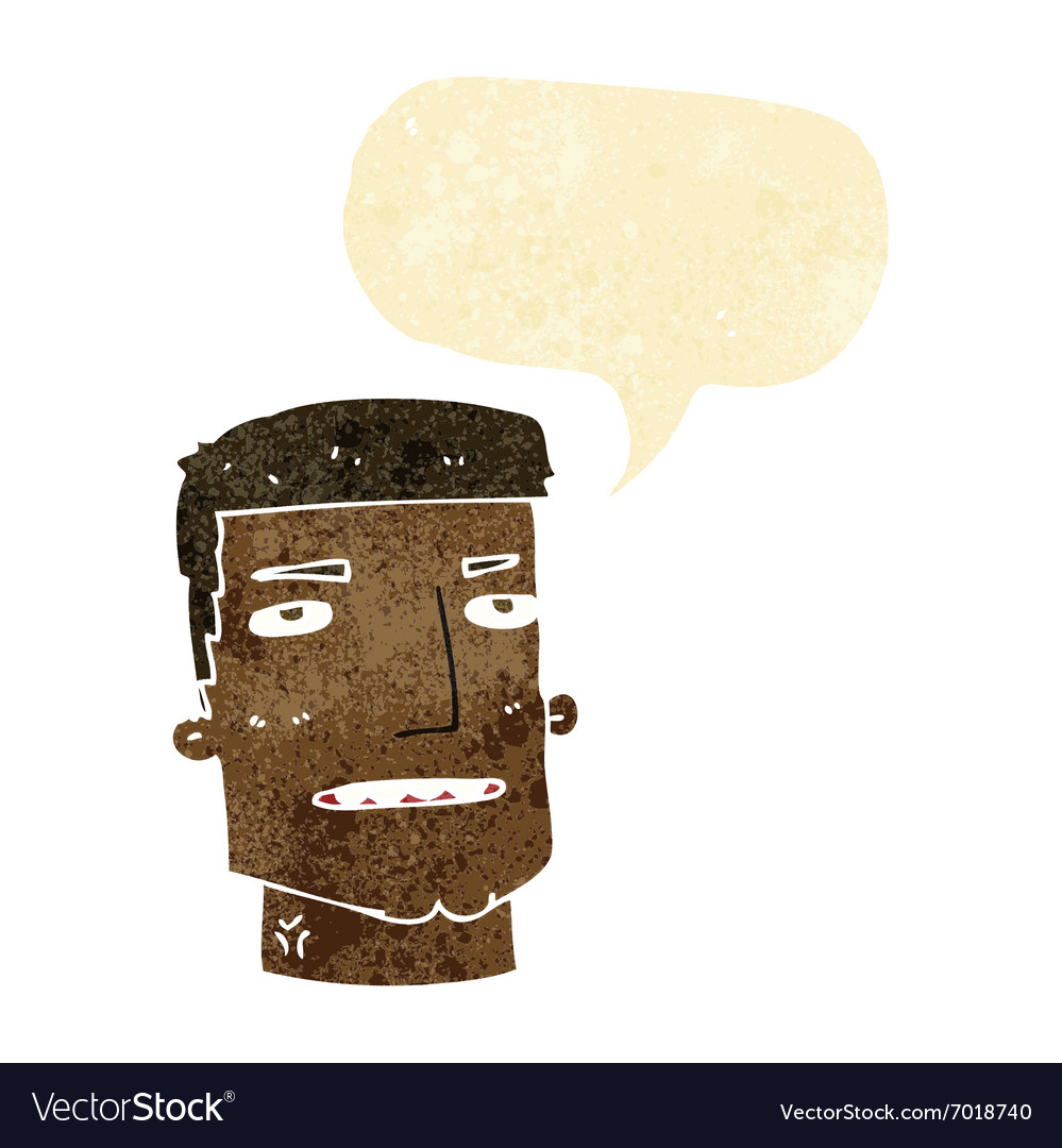 Cartoon male head with speech bubble Royalty Free Vector