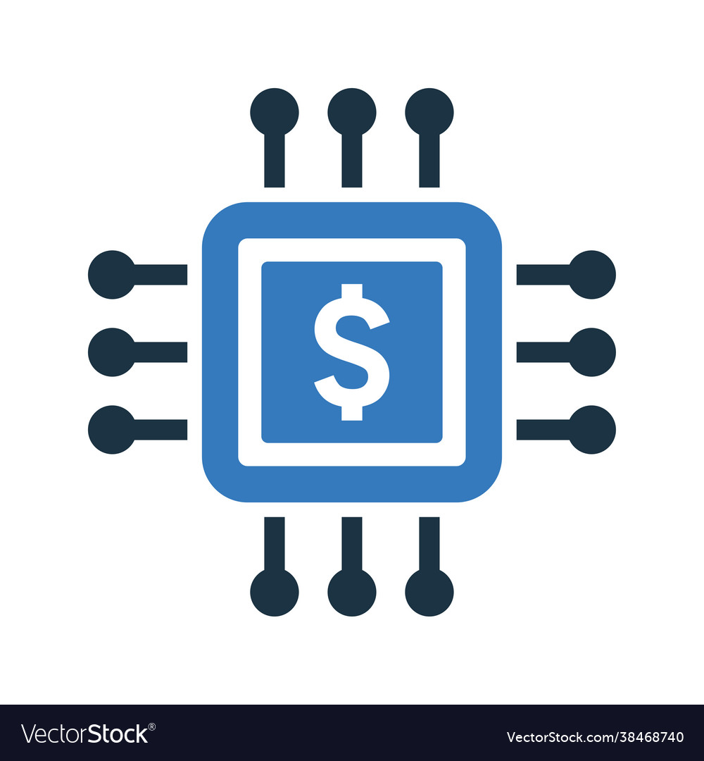 Chip processor payment icon simple editable