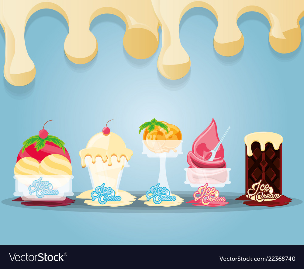 Delicious ice cream set menu