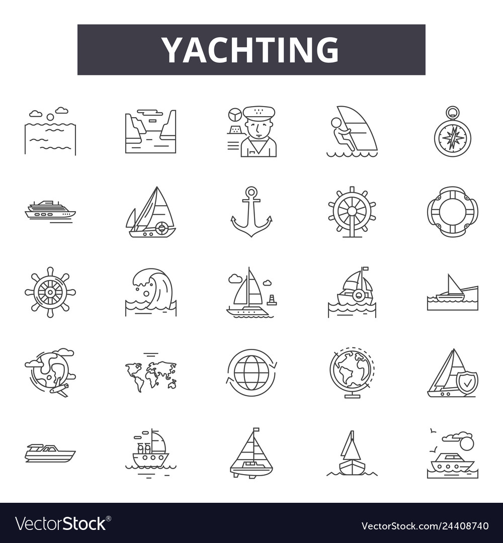 Elegant Yachting Line Icons