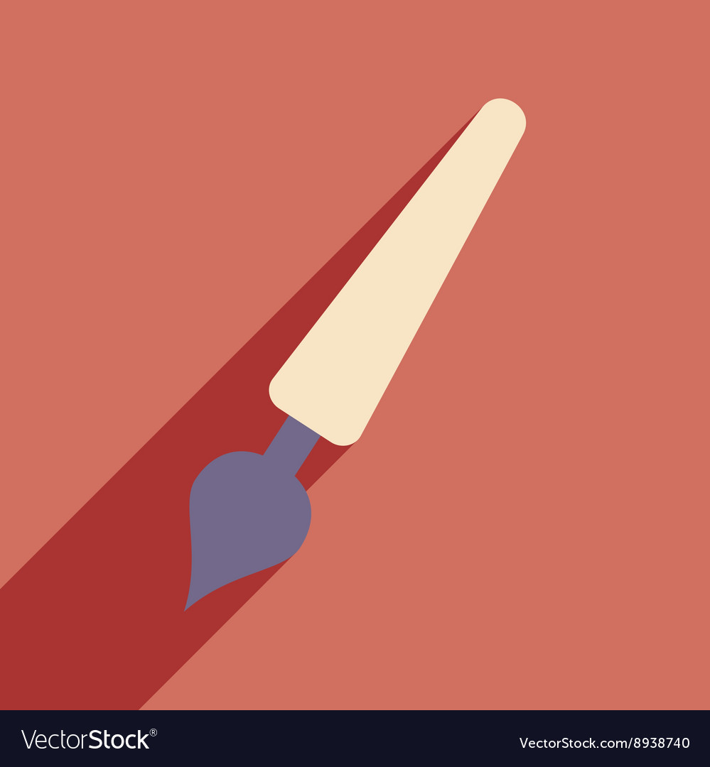 Flat with shadow icon and mobile application pen