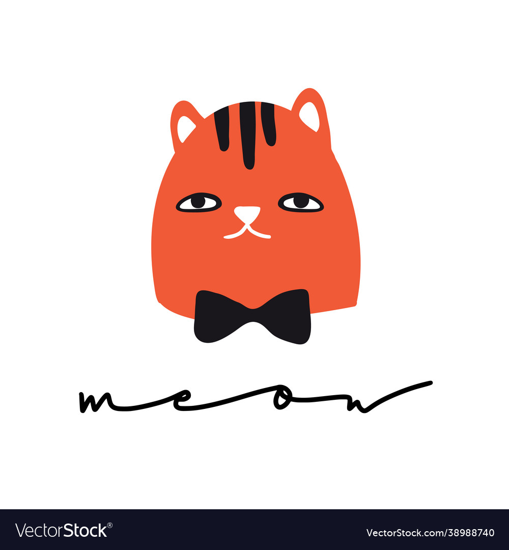 Funny cat meow design for card print poster