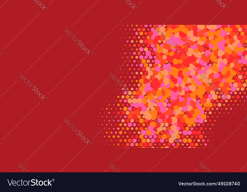 Geometric multi size hexagon with color