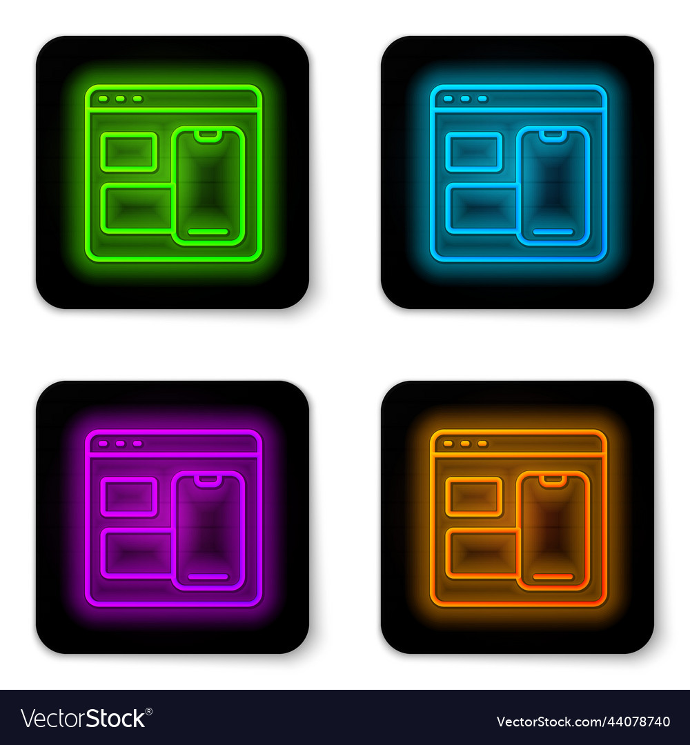 Glowing neon line software web developer Vector Image Glowing neon line software web developer