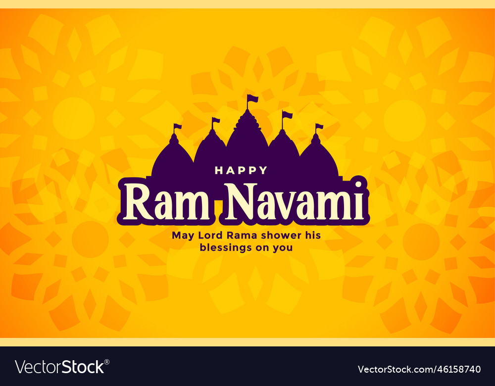 Happy ram navami beautiful festival card design Vector Image