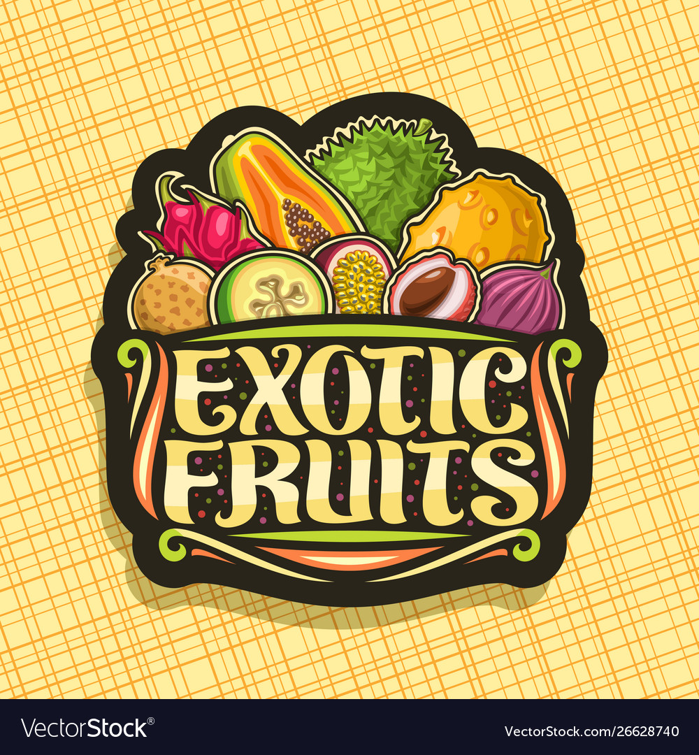 Logo for exotic fruits Royalty Free Vector Image