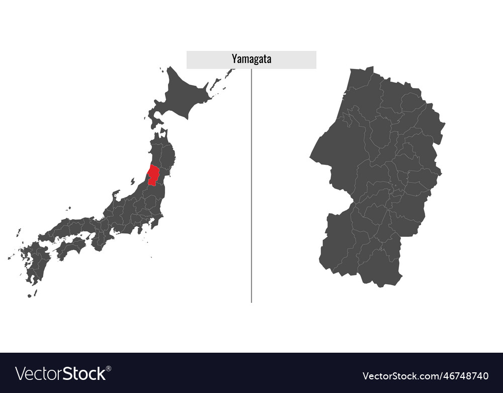 Map of yamagata prefecture of japan Royalty Free Vector