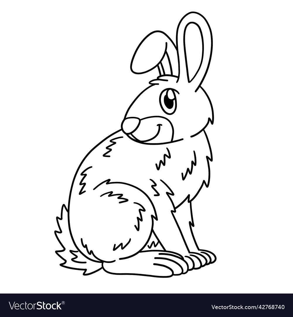 Rabbit coloring page isolated for kids Royalty Free Vector