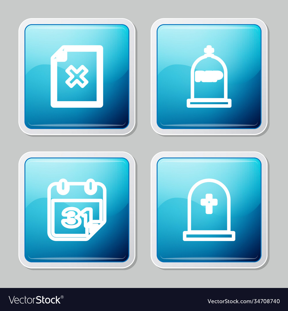 Set line delete file document tombstone with rip Vector Image Set line delete file document tombstone with rip