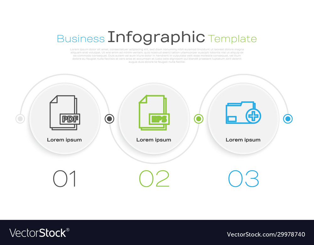 Set line pdf file document eps vector image Set line pdf file document eps