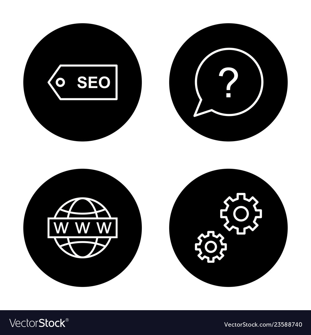 Set of seo search engine optimization icons Vector Image Set of seo search engine optimization icons