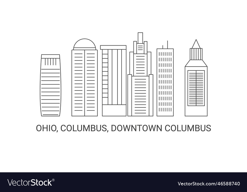 United states ohio columbus downtown vector image United states ohio columbus downtown