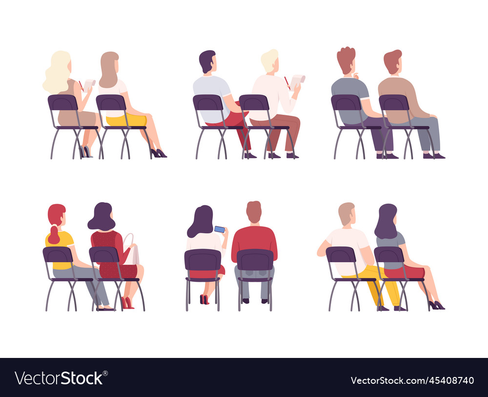 Blick von hinten sitzende Menschen männlich Vector Image Blick von hinten sitzende Menschen männlich