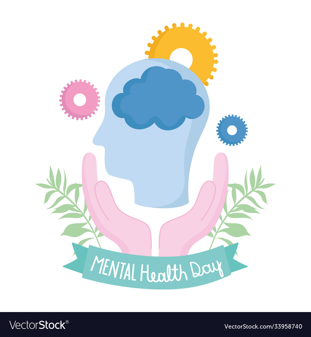 World mental health day hands human head brain