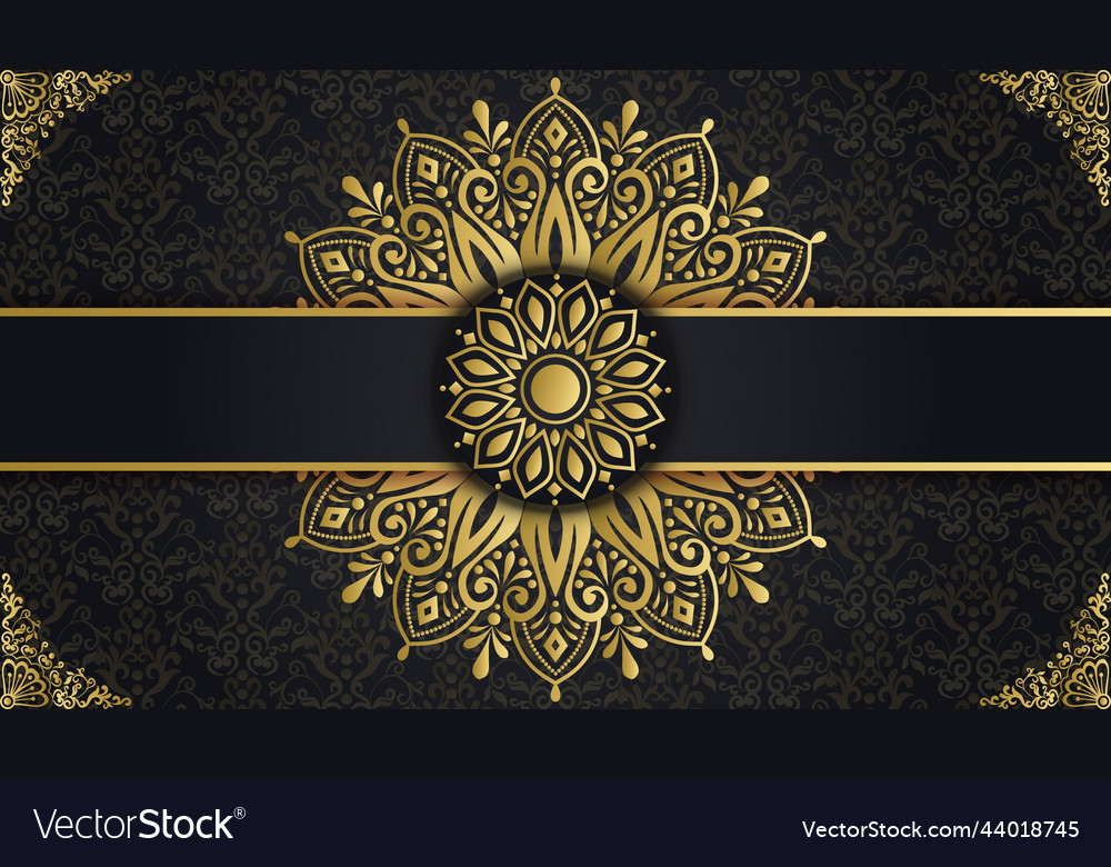 Arabic style gold vintage greeting card Royalty Free Vector