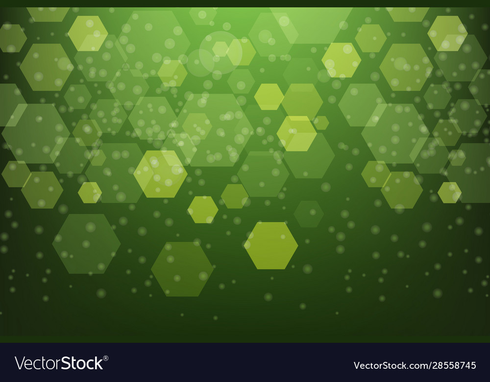 Background design with green hexagon patterns