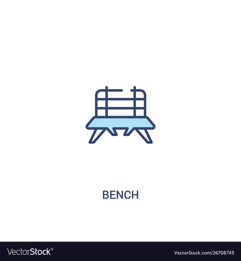 Bench concept 2 colored icon simple line element vector image Bench concept 2 colored icon simple line element