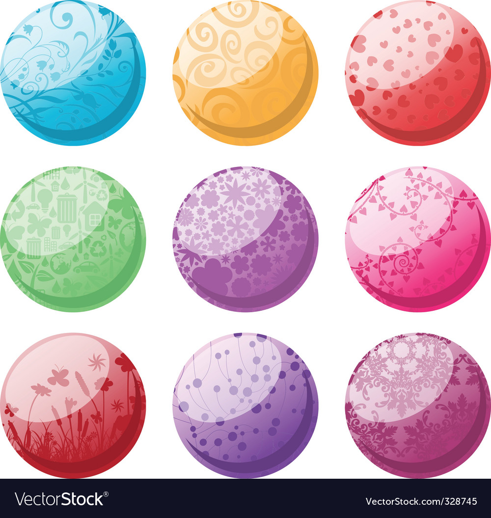 Decorative Balls Set Royalty Free Vector Image