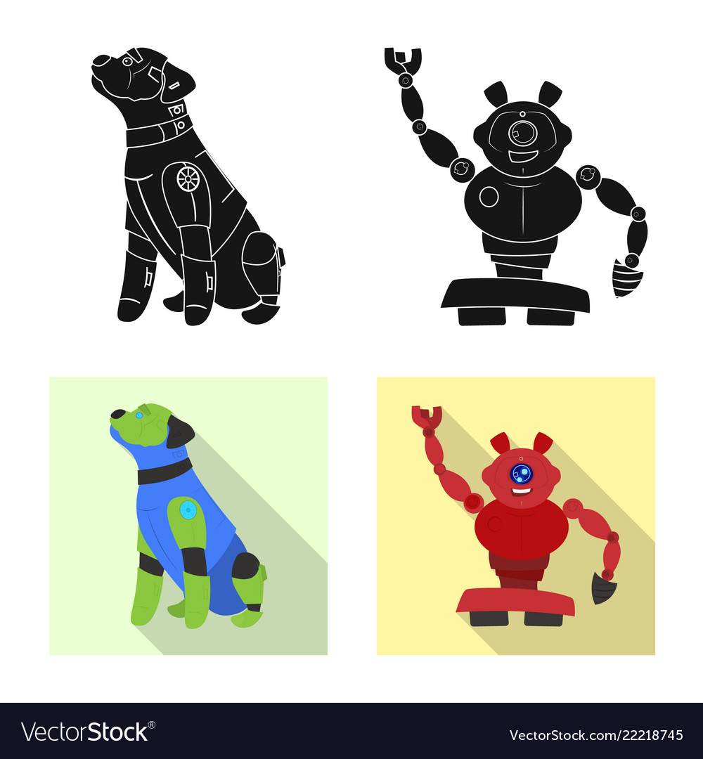 Design of robot and factory icon set