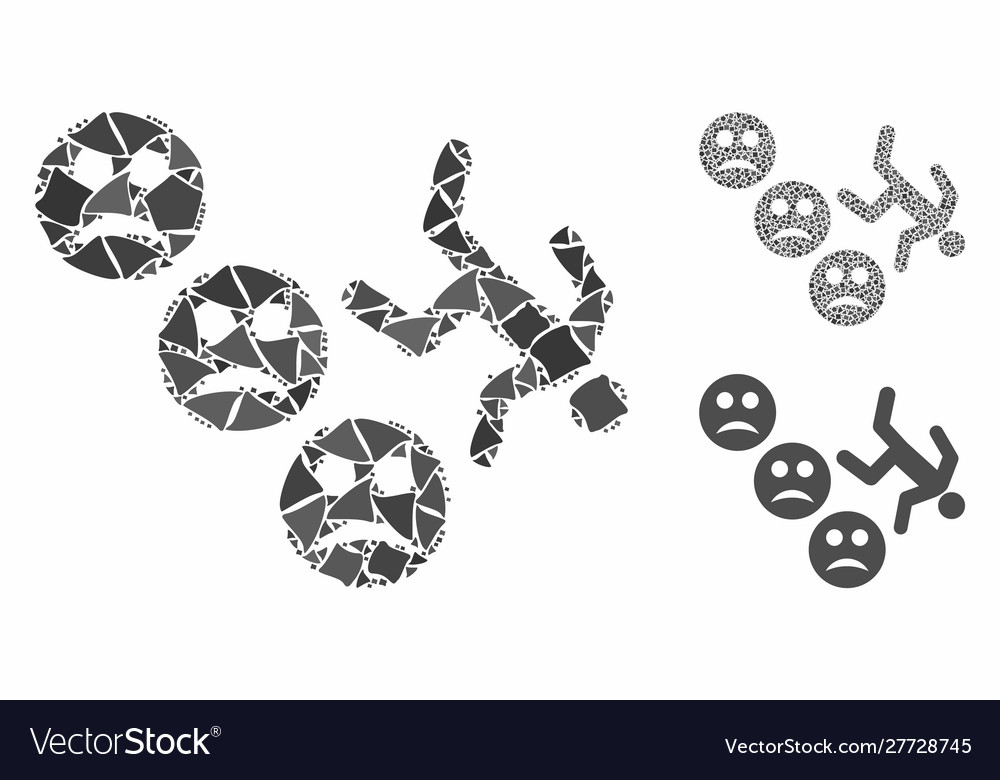 Drop down sad user mosaic icon bumpy pieces Vector Image Drop down sad user mosaic icon bumpy pieces