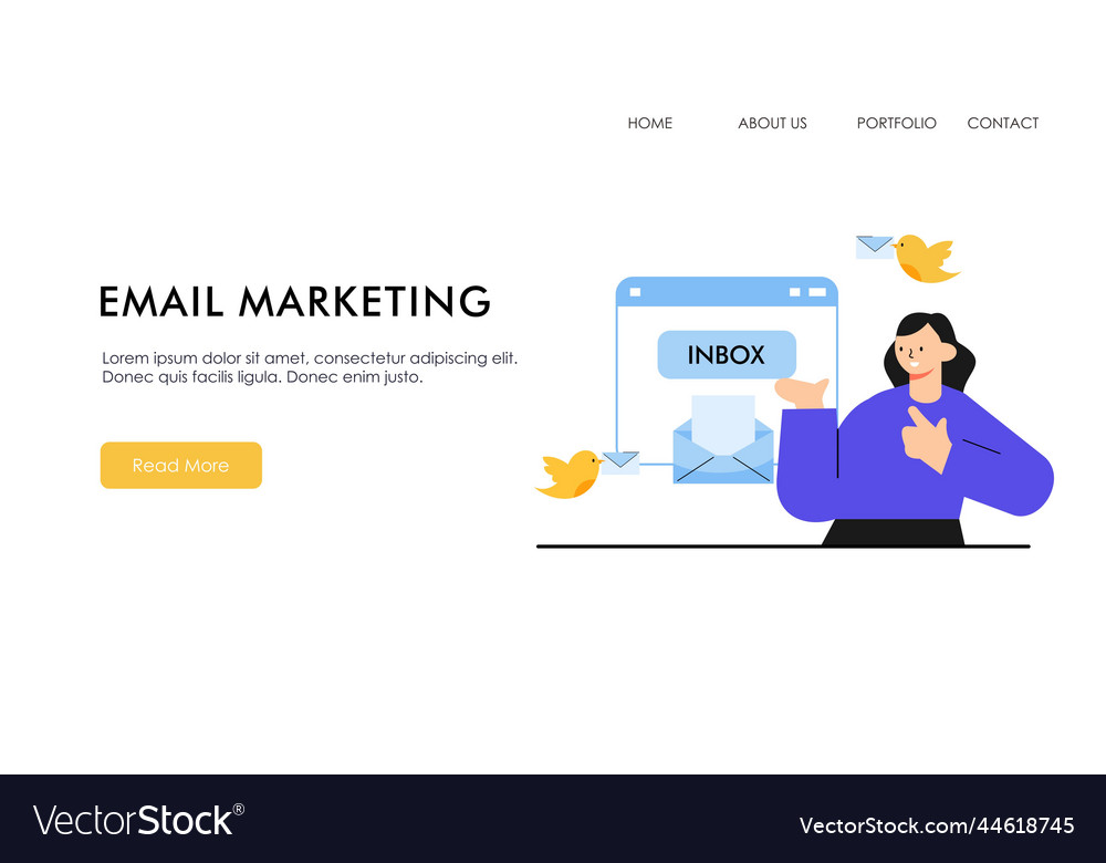 Email marketing concept landing page Royalty Free Vector