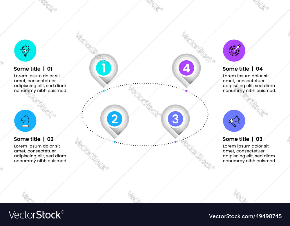 Infographic template 4 pointers on a circle vector image Infographic template 4 pointers on a circle
