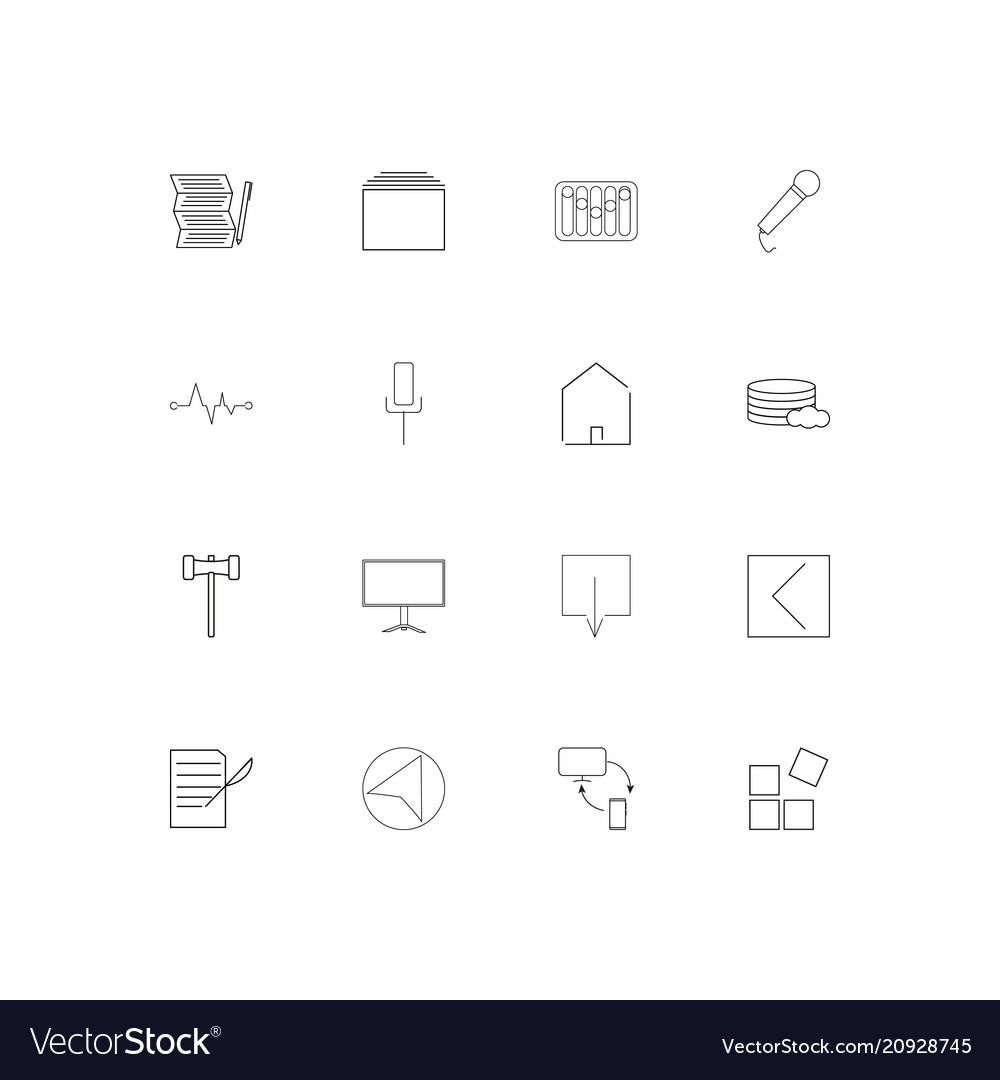 Internet of things linear thin icons set outlined