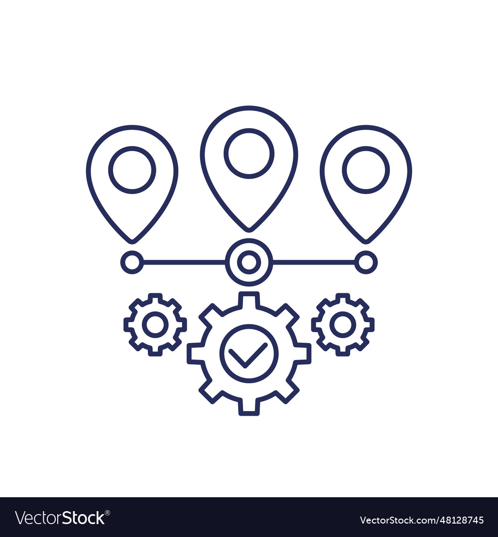 Logistics optimization line icon Royalty Free Vector Image