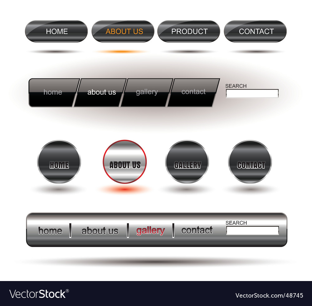 Metallic editable website buttons