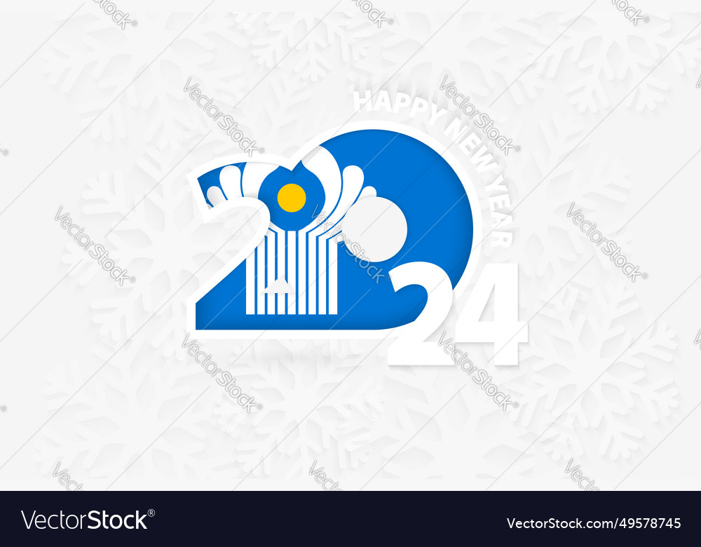 New year 2024 for cis on snowflake background