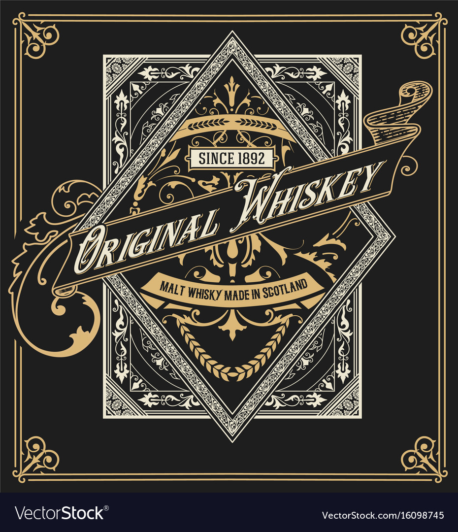 Old label design for whiskey and wine labe Vector Image