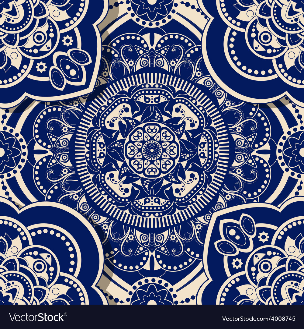 Ornamental seamless pattern with shadow effect