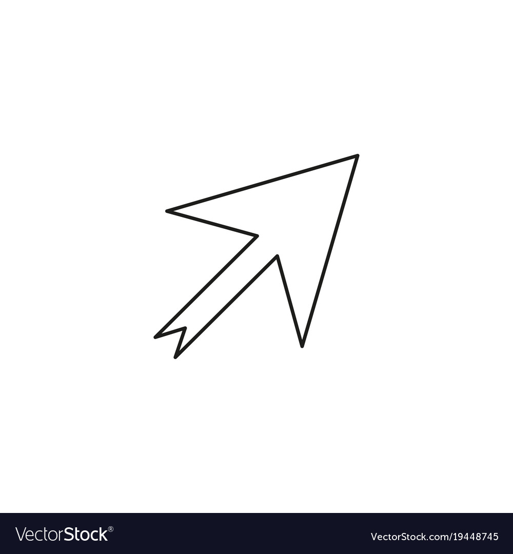 Outline pointer icon line cursor symbol for web