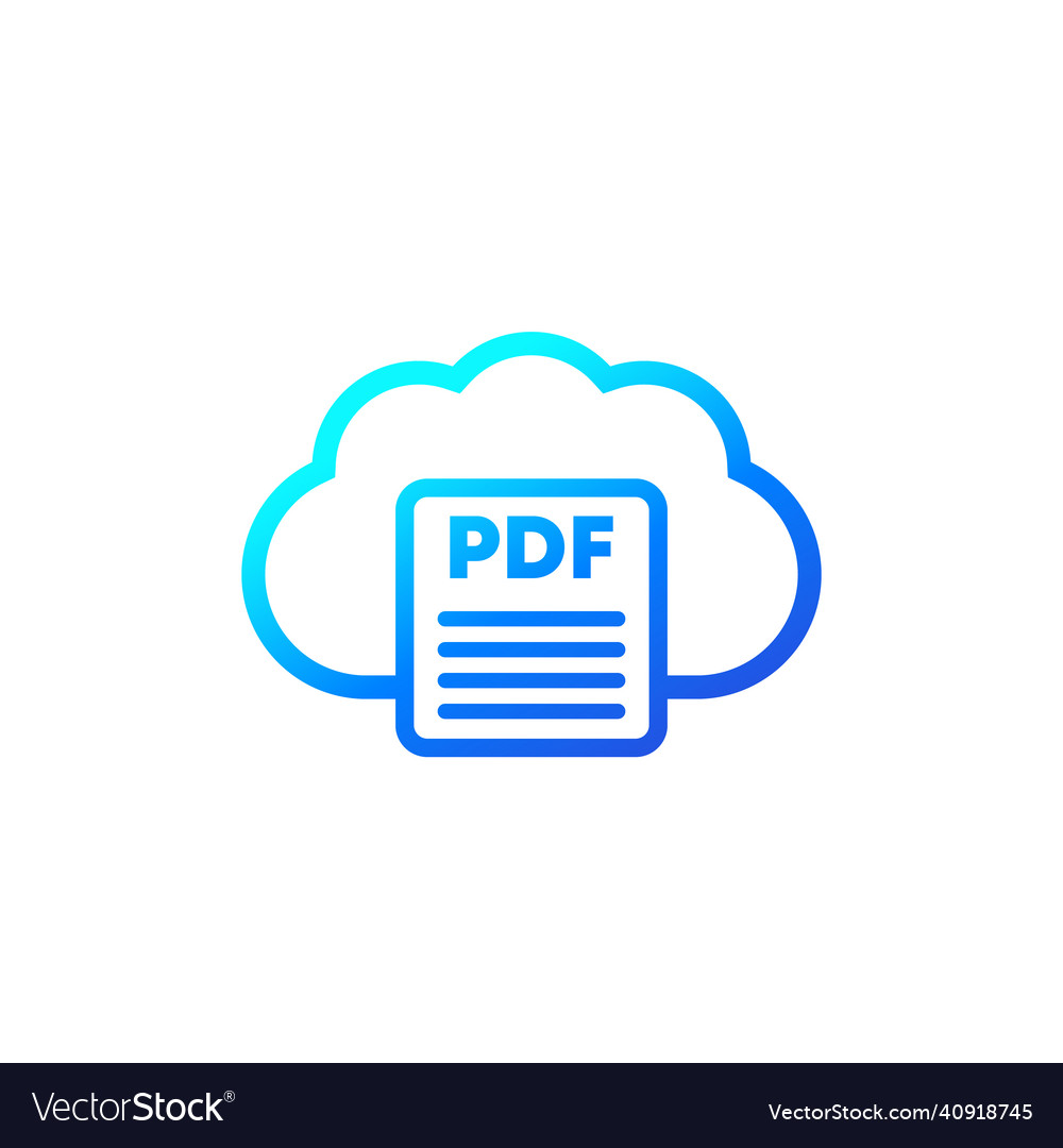 Pdf document in cloud icon for web