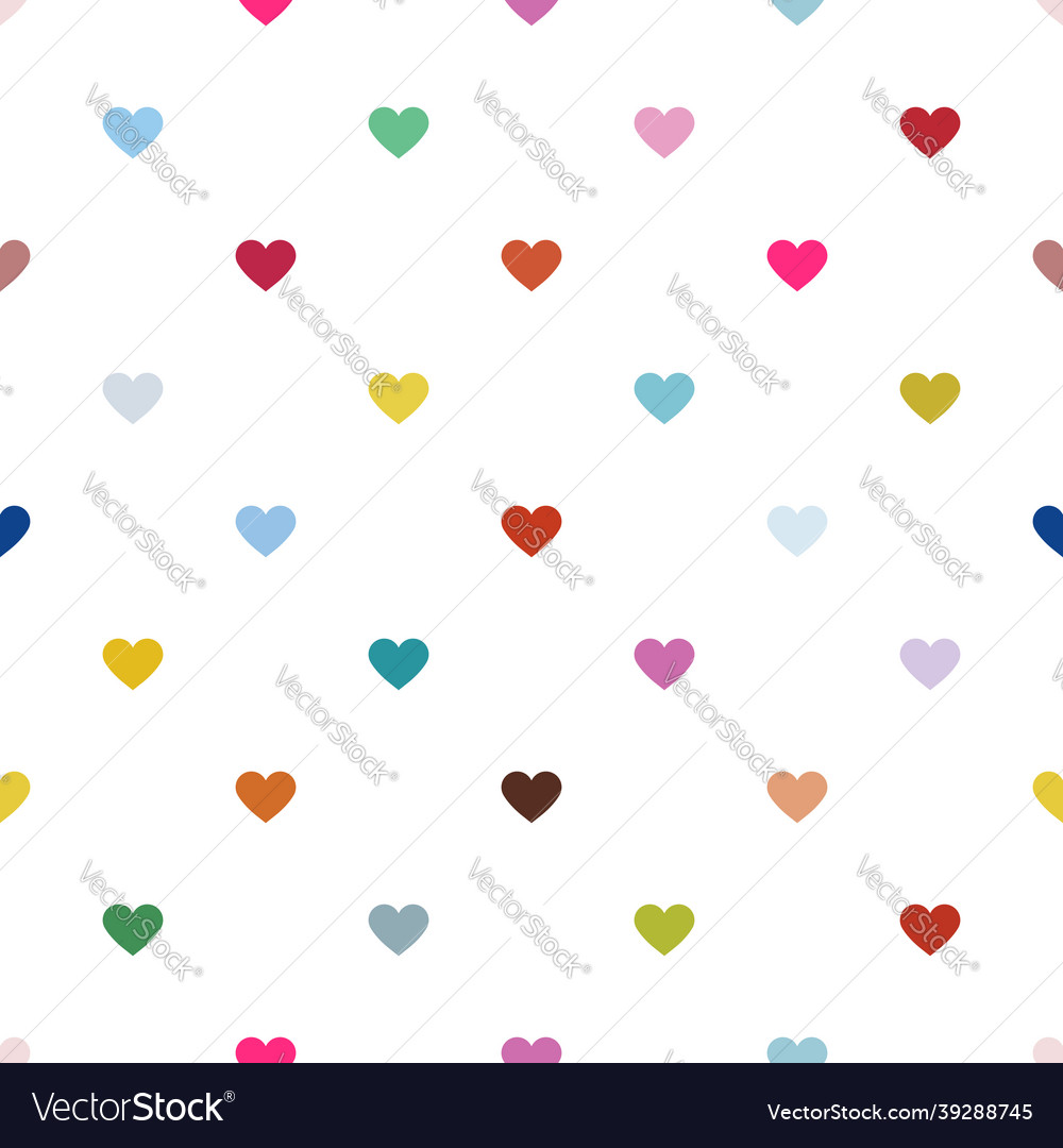 Seamless pattern from multi-colored hearts pop vector image Seamless pattern from multi-colored hearts pop
