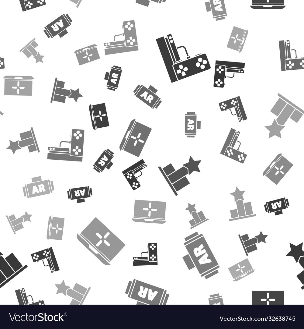 Set game console with joystick ar augmented vector image Set game console with joystick ar augmented