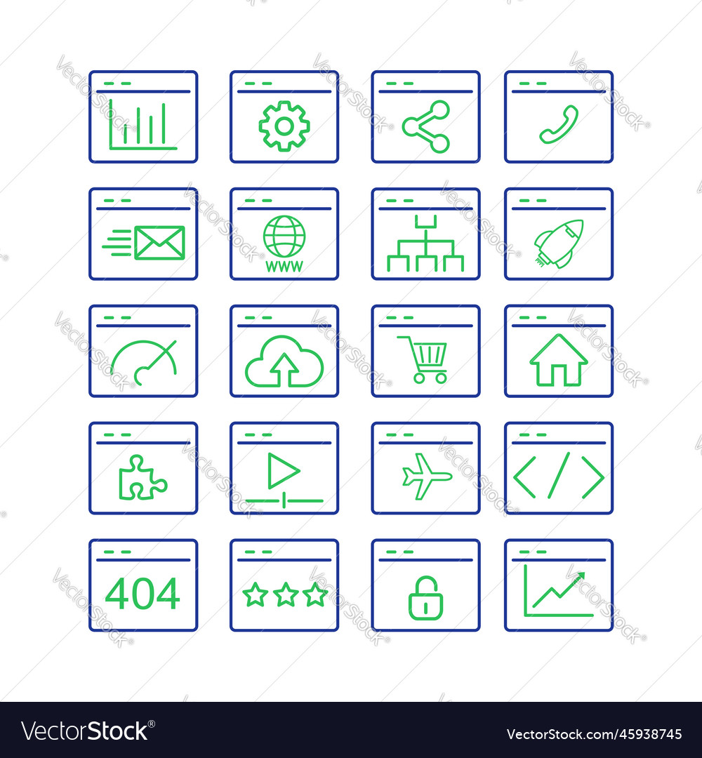 Set of colorful seo web ui icon