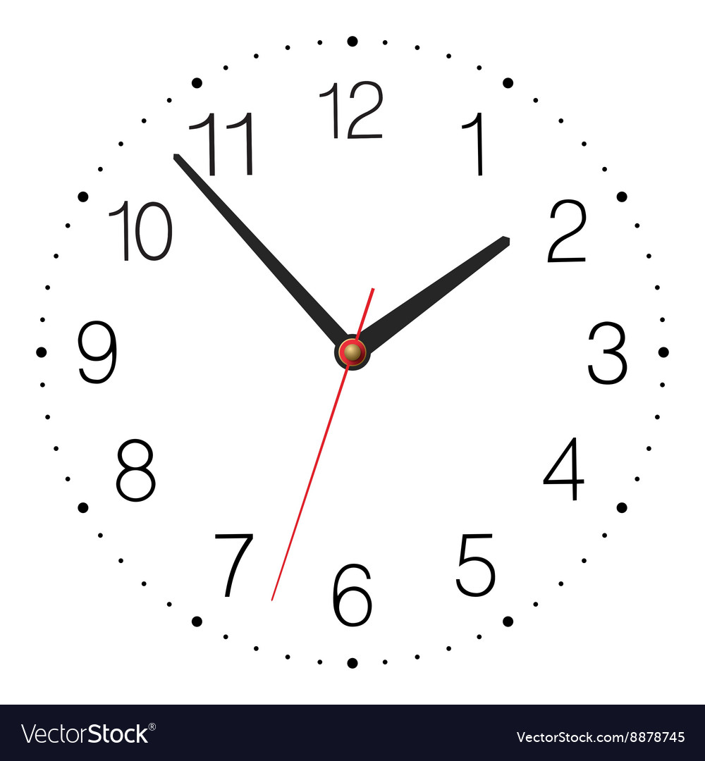 Einfache klassische Uhr isoliert auf weißem Hintergrund