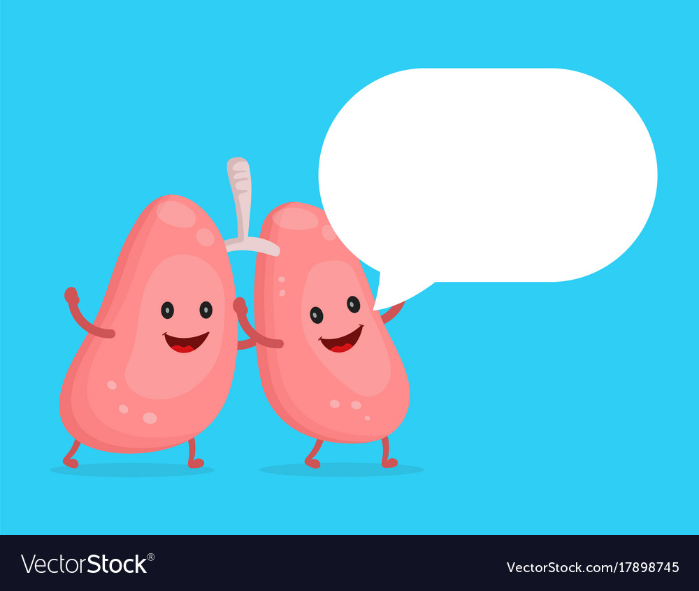 Strong Healthy Happy Lungs Character Royalty Free Vector