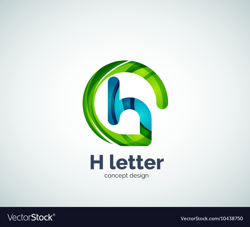 Abstract h geometric letter logo template