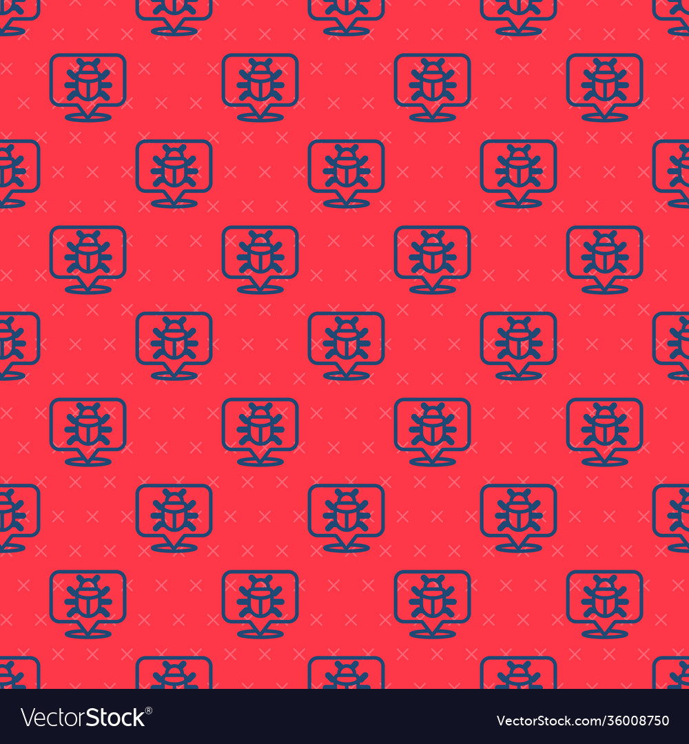 Blue line system bug concept icon isolated