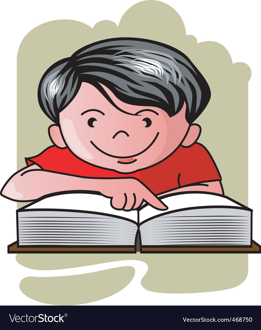 Boy reading Royalty Free Vector Image - VectorStock