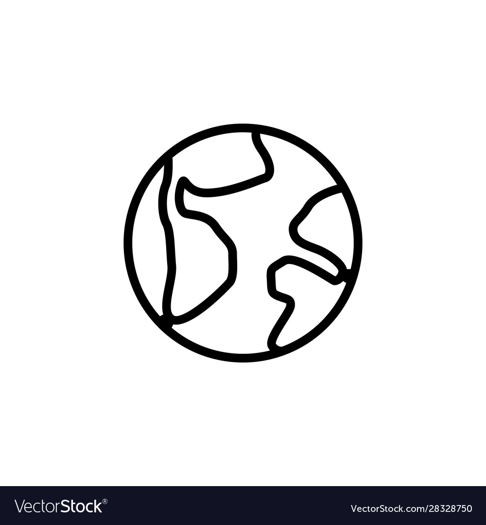 Continents icon isolated contour symbol