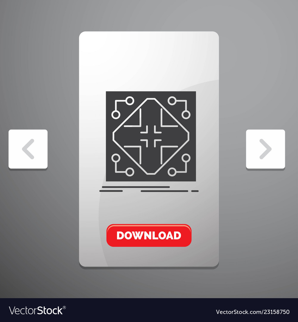 Data infrastructure network matrix grid glyph vector image Data infrastructure network matrix grid glyph