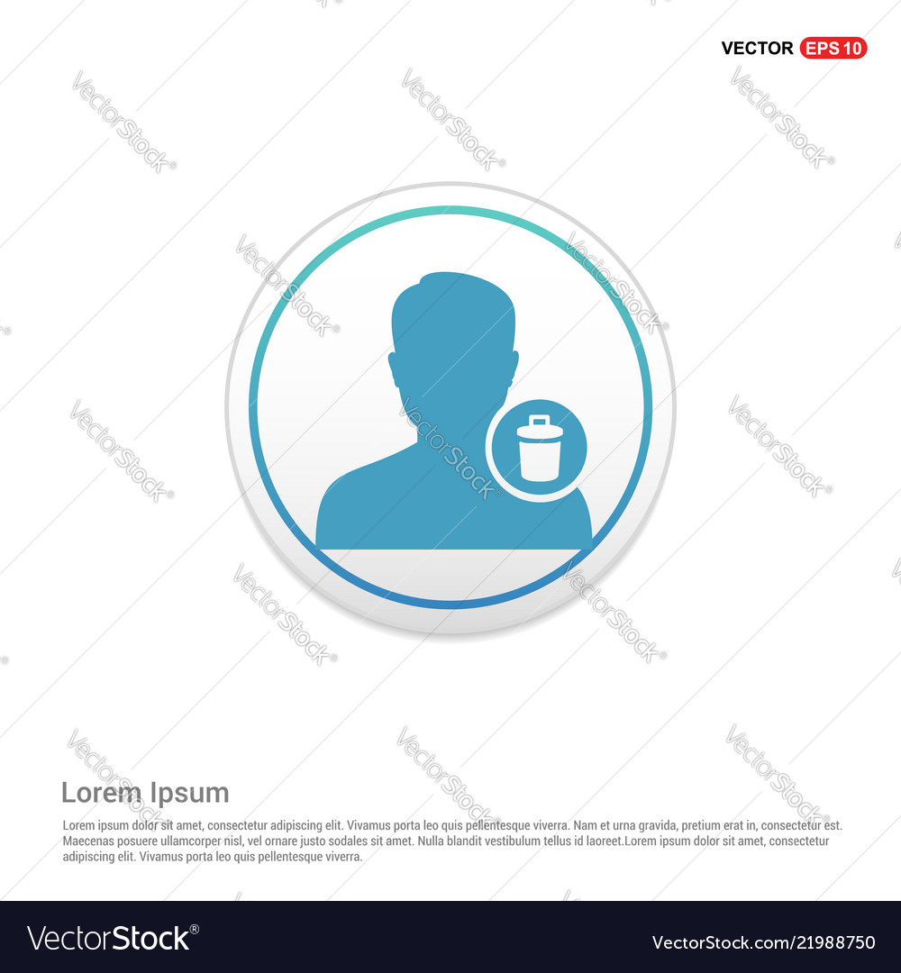 Delete user icon - white circle button vector image Delete user icon - white circle button