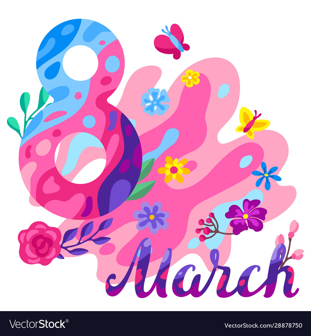 Greeting card for international womens day Vector Image